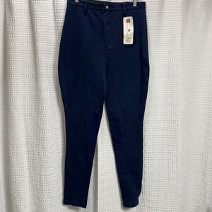 State Line Tack NEW Navy High-Waisted Riding Pants SZ 12 Long suede knee patches